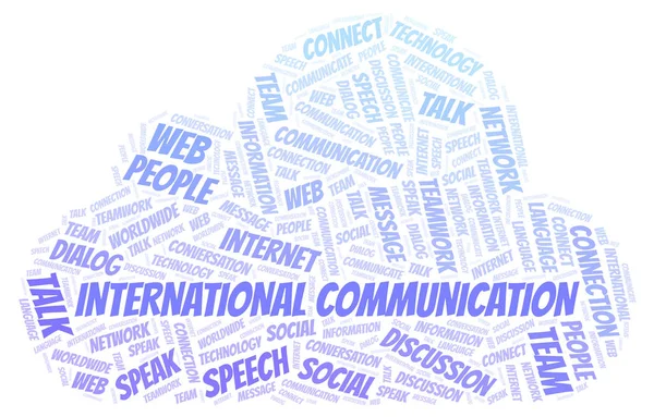 Comunicazione Internazionale Parola Cloud Wordcloud Realizzato Solo Con Testo — Foto Stock