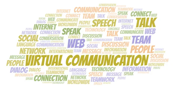 Virtuální Komunikace Slovo Mrak Wordcloud Pouze Text — Stock fotografie