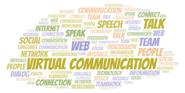 Sanal iletişim kelime bulutu. Yalnızca metin ile yapılan Wordcloud.