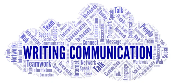 Escribir Comunicación Palabra Nube Wordcloud Hecho Solo Con Texto — Foto de Stock