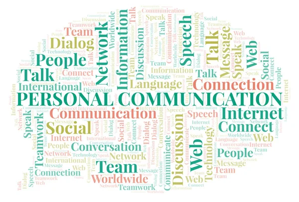 Comunicazione Personale Parola Cloud Wordcloud Realizzato Solo Con Testo — Foto Stock