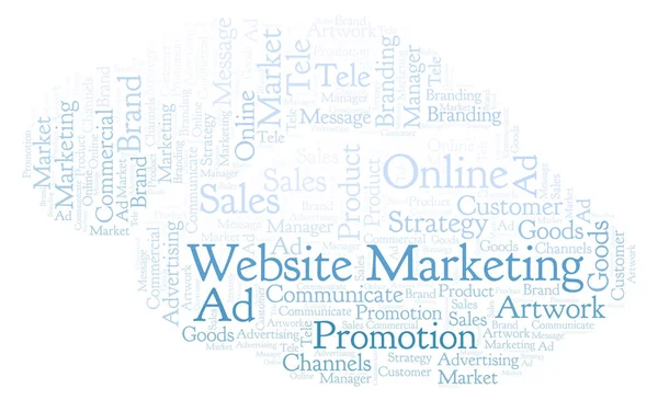 Nuvem Palavras Com Texto Website Marketing Wordcloud Feito Apenas Com — Fotografia de Stock