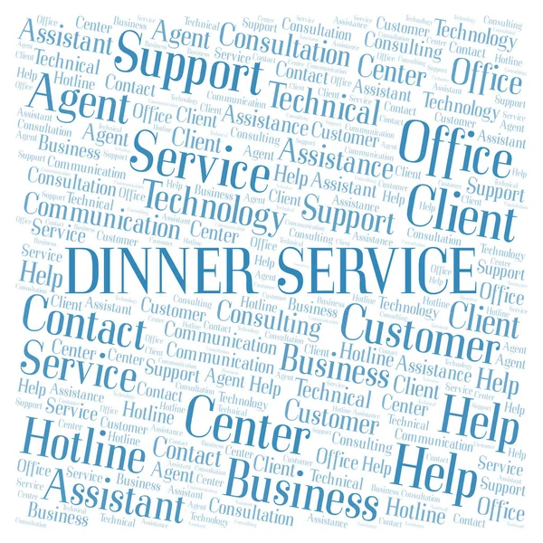 Dinner Service word cloud. Wordcloud made with text only.