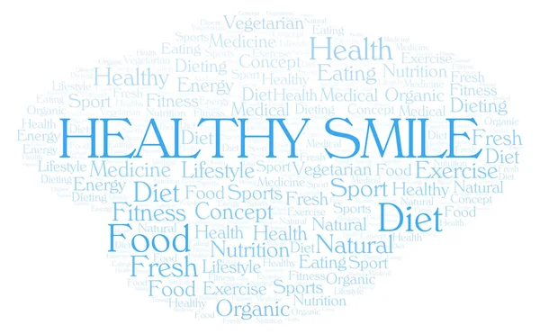 Healthy Smile Word Cloud Wordcloud Made Text Only — Stock Photo, Image