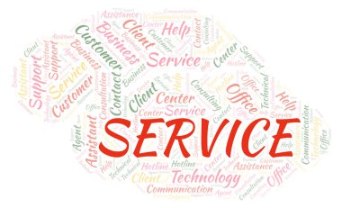 Servisi kelime bulutu. Yalnızca metin ile yapılan Wordcloud.