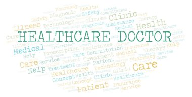 Sağlık doktor kelime bulutu. Yalnızca metin ile yapılan Wordcloud.