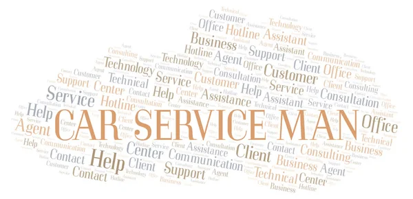 Bil Service Man Word Cloud Wordcloud Gjorda Med Endast Text — Stockfoto