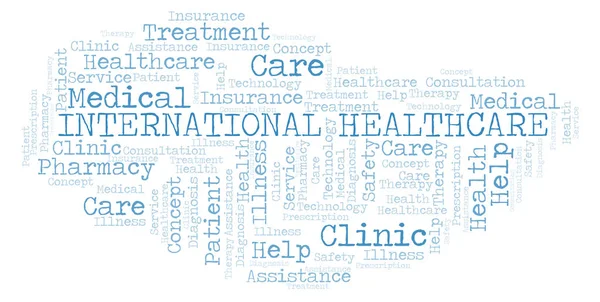 International Healthcare Word Cloud Wordcloud Made Text Only — Stock Photo, Image