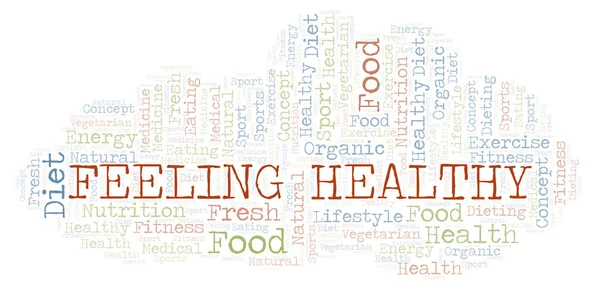 Feeling Healthy Word Cloud Wordcloud Made Text Only — Stock Photo, Image