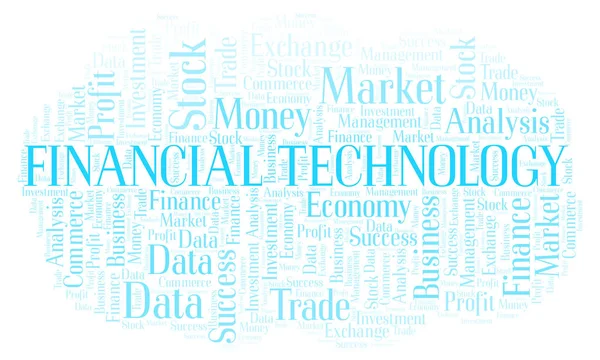 Tecnología Financiera Word Cloud Wordcloud Hecho Solo Con Texto —  Fotos de Stock