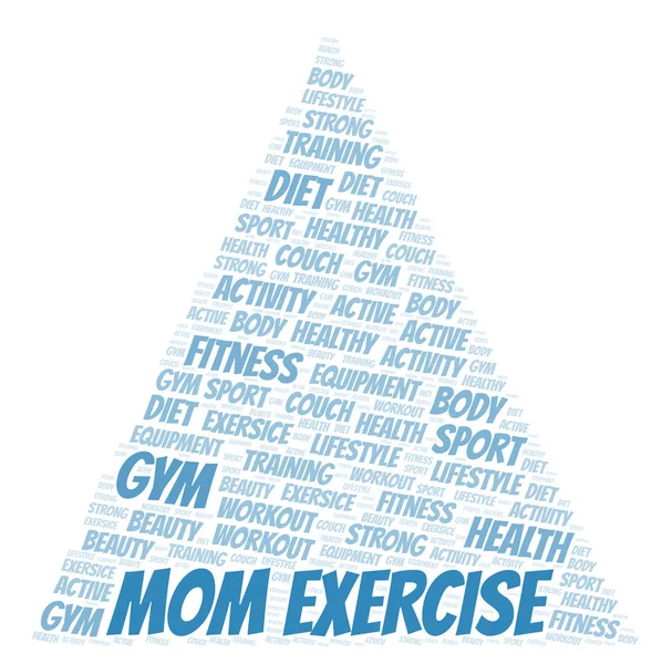 Mom Exercise word cloud. Wordcloud made with text only.