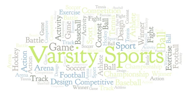 Varsity Sports Nuage Mots Fait Avec Texte Seulement — Photo