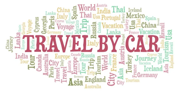 Travel Car Nuvem Palavras Wordcloud Feito Apenas Com Texto — Fotografia de Stock