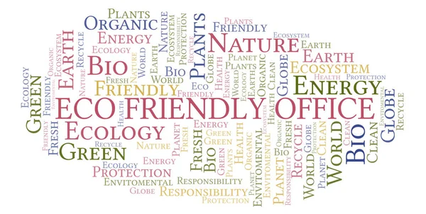 Eco Friendly Office Parola Nube Wordcloud Realizzato Solo Con Testo — Foto Stock