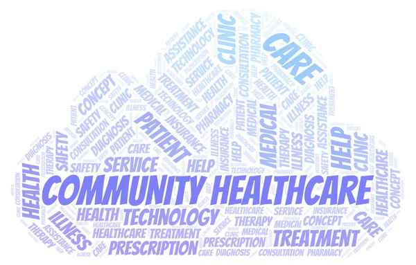Wspólnoty Opieki Zdrowotnej Słowo Cloud Projekt Wykonany Tylko Tekst — Zdjęcie stockowe