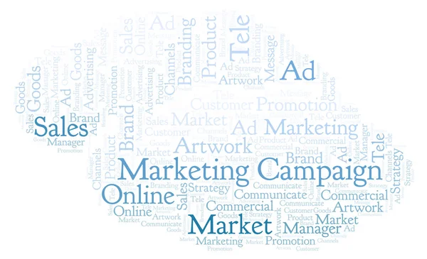 Nuvem Palavras Com Campanha Marketing Texto Wordcloud Feito Apenas Com — Fotografia de Stock