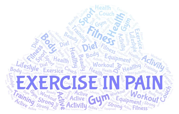 Exercício Nuvem Palavras Dor Wordcloud Feito Apenas Com Texto — Fotografia de Stock