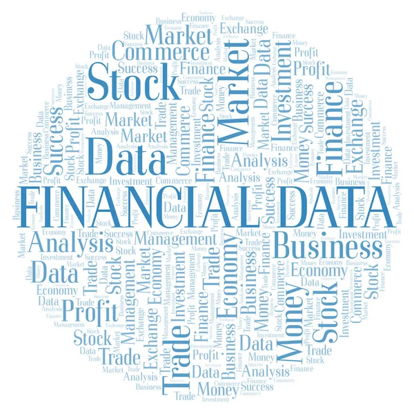 Datos Financieros Nube Palabras Wordcloud Hecho Solo Con Texto — Foto de Stock