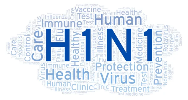 Хмара Слів H1N1 Зроблена Лише Текстом — стокове фото