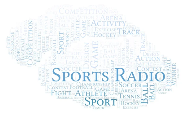 Sports Radio Word Cloud Made Text Only — Stock Photo, Image