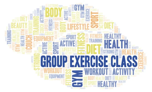 Grupo Exercício Classe Nuvem Palavras Wordcloud Feito Apenas Com Texto — Fotografia de Stock