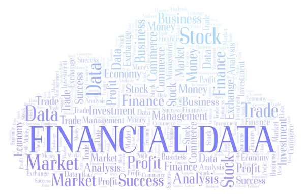 Dados Financeiros Nuvem Palavra Wordcloud Feita Apenas Com Texto — Fotografia de Stock