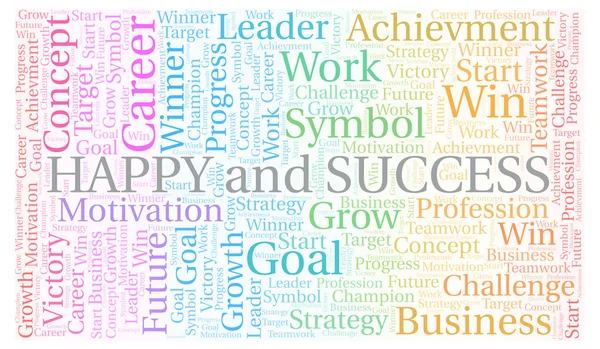 Happy And Success word cloud. Wordcloud made with text only.