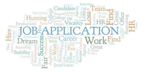 Job Application word cloud. Wordcloud made with text only.