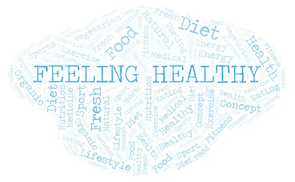 Feeling Healthy Word Cloud Wordcloud Made Text Only — Stock Photo, Image