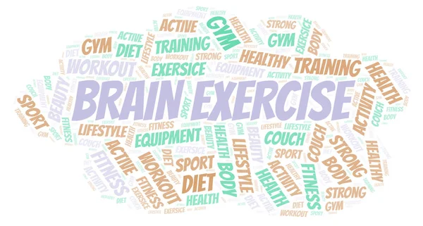 Brain Exercise Word Cloud Wordcloud Made Text Only — Stock Photo, Image