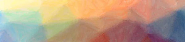 Illustrazione Astratto Arancione Verde Marrone Cera Crayon Banner Sfondo — Foto Stock
