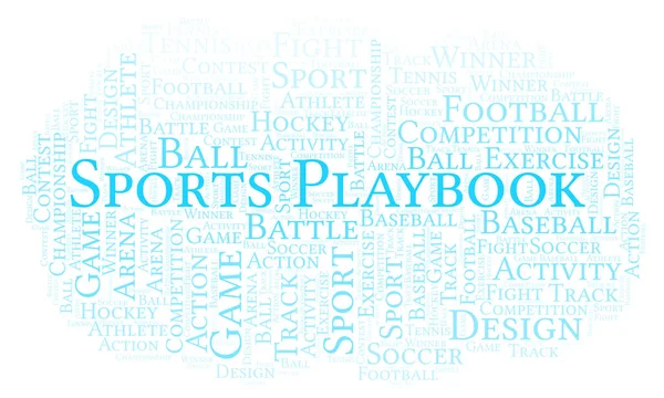 Sports Playbook Nuvem Palavras Feito Apenas Com Texto — Fotografia de Stock