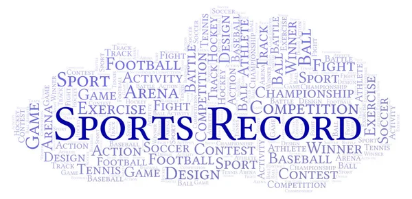 Sports Record Word Cloud Made Text Only — Stock Photo, Image