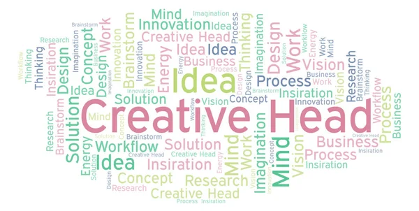 Creative Head Word Cloud Made Text Only — Stock Photo, Image