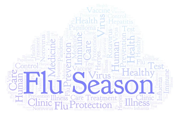 Flu Season word cloud, made with text only — Stock Image Flu Season Word Cloud Made Text Only Stock Photo