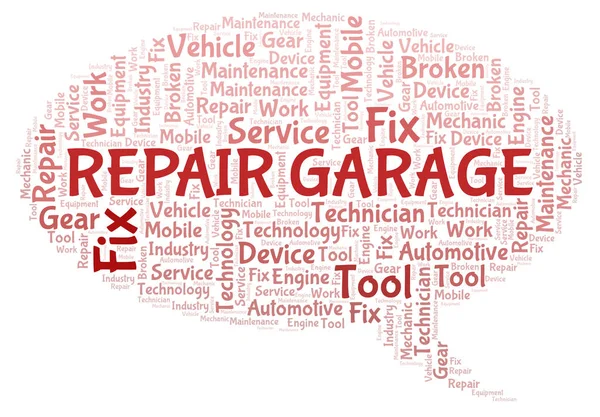 Reparera Garage Word Cloud Wordcloud Gjorda Med Endast Text — Stockfoto