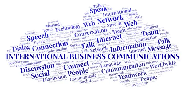 International Business Communications Słowo Cloud Projekt Wykonany Tylko Tekst — Zdjęcie stockowe