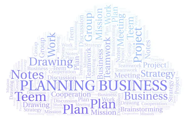 Planejamento Business Word Cloud Wordcloud Feita Apenas Com Texto — Fotografia de Stock