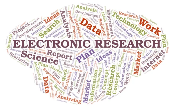 Elektronikus Kutatási Szó Felhő Wordcloud Készült Csak Szöveg — Stock Fotó