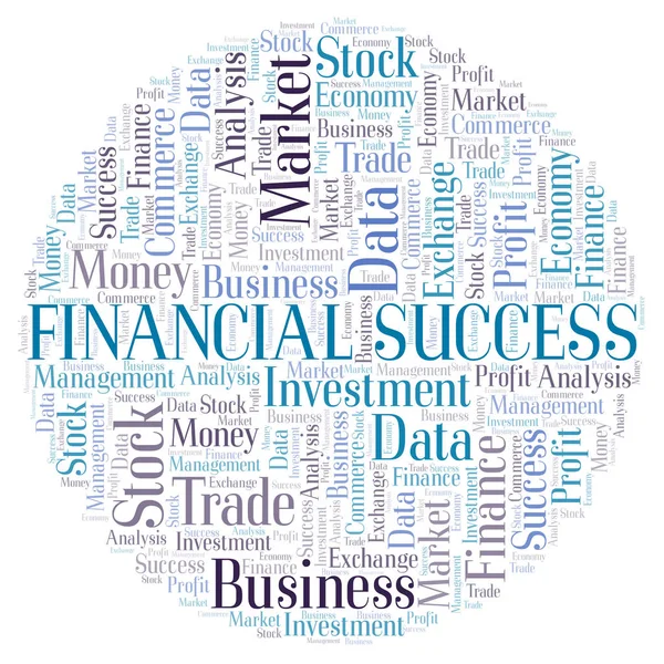 Sucesso Financeiro Nuvem Palavras Wordcloud Feita Apenas Com Texto — Fotografia de Stock