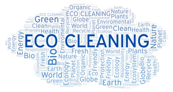 Eco Limpeza Nuvem Palavras Wordcloud Feito Apenas Com Texto — Fotografia de Stock