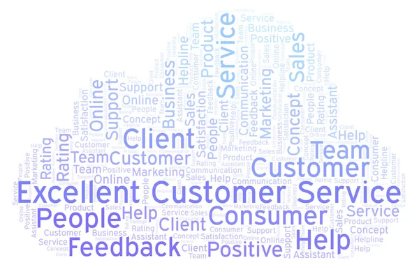 Excellent Customer Service Word Cloud Текстом — стоковое фото