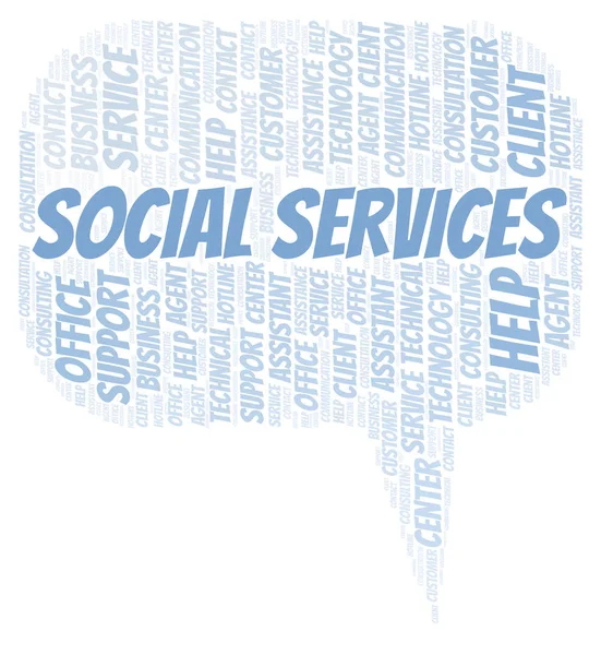 Servicios Sociales Palabra Nube Wordcloud Hecho Solo Con Texto —  Fotos de Stock