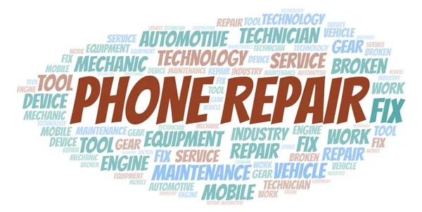 Telefon Reparera Word Cloud Wordcloud Gjorda Med Endast Text — Stockfoto