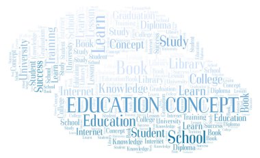 Eğitim kavramı kelime bulutu, yalnızca metin ile yapılan wordcloud.