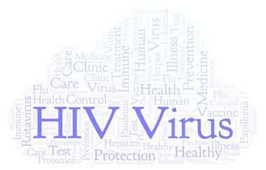 HIV virüsü kelime bulutu, yalnızca metin ile yapılan