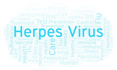 Herpes virüs kelime bulutu, yalnızca metin ile yapılan