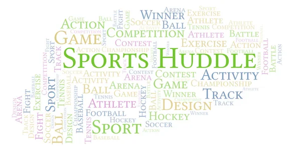 Sports Huddle Word Cloud Made Text Only — Stock Photo, Image