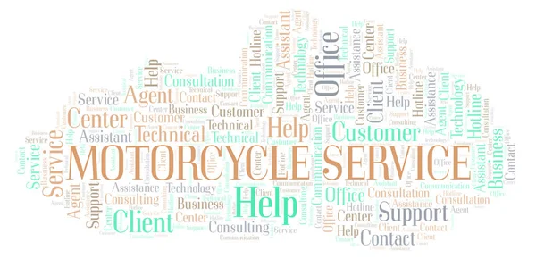 Motorcykel Service Word Cloud Wordcloud Gjorda Med Endast Text — Stockfoto