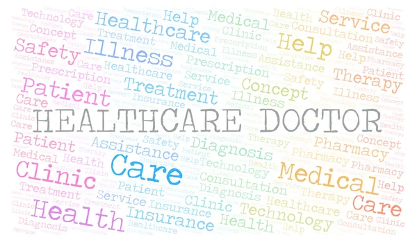 Sağlık doktor kelime bulutu. Yalnızca metin ile yapılan Wordcloud.